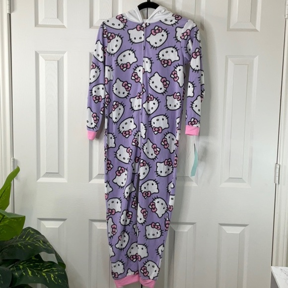 Hello Kitty Big Girls Hooded Costume
Print Fleece Pajama Sleeper Size L (10/12) - Picture 2 of 9